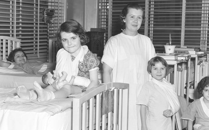 Children's hospital patients in the girls ward in 1937