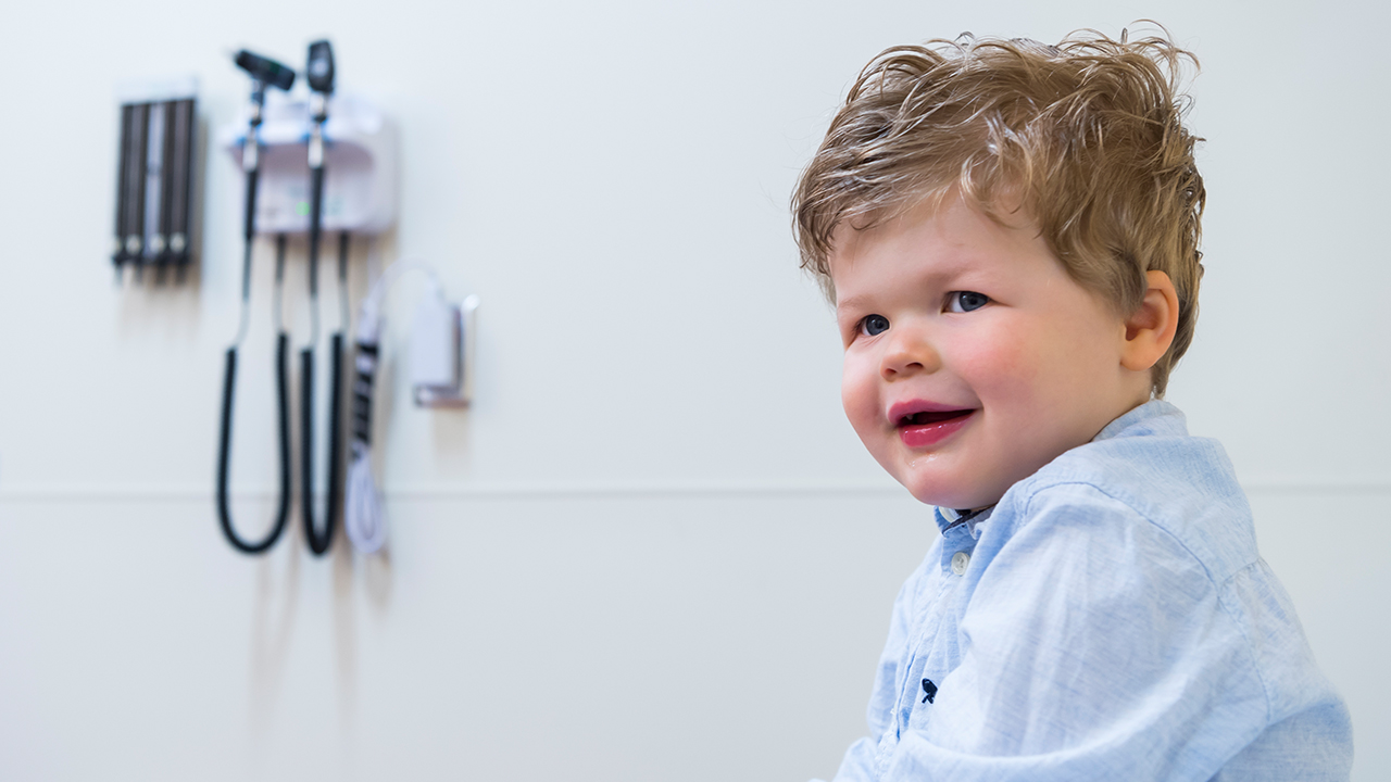 Smiling child in doctor's office
