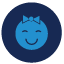 Blue icon of a baby inside a circle