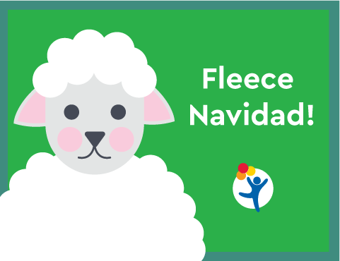 A lamb says "Fleece Navidad!"